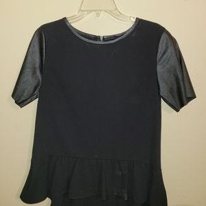 H &M FAUX Leather blouse